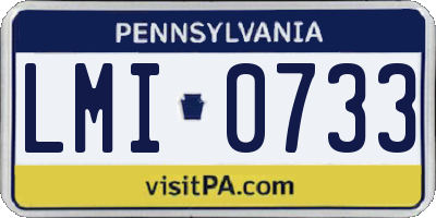 PA license plate LMI0733