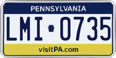 PA license plate LMI0735