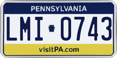 PA license plate LMI0743