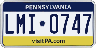 PA license plate LMI0747