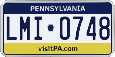 PA license plate LMI0748