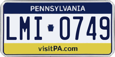 PA license plate LMI0749