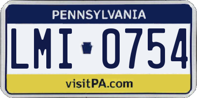 PA license plate LMI0754