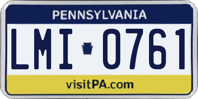 PA license plate LMI0761