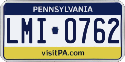 PA license plate LMI0762