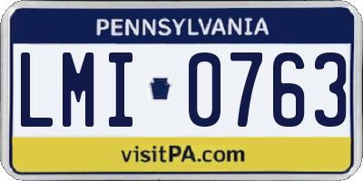 PA license plate LMI0763