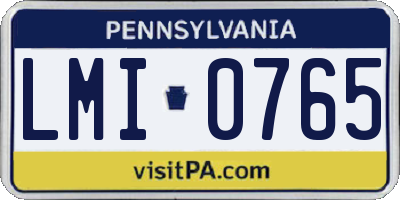 PA license plate LMI0765