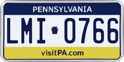 PA license plate LMI0766