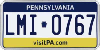 PA license plate LMI0767