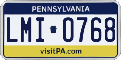 PA license plate LMI0768