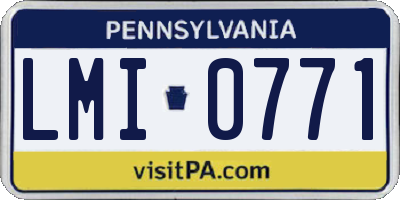 PA license plate LMI0771