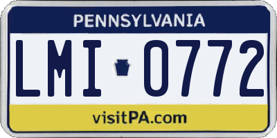 PA license plate LMI0772