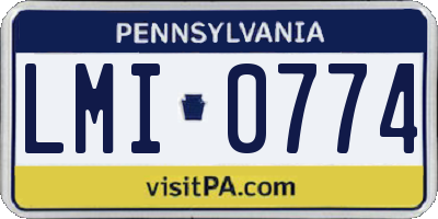 PA license plate LMI0774