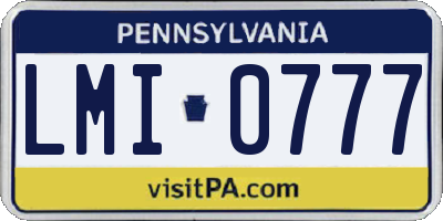 PA license plate LMI0777