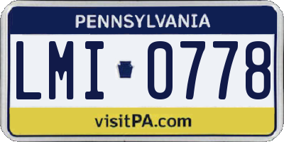 PA license plate LMI0778