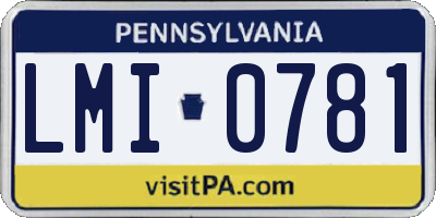 PA license plate LMI0781