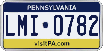 PA license plate LMI0782