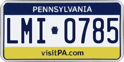 PA license plate LMI0785