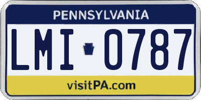 PA license plate LMI0787