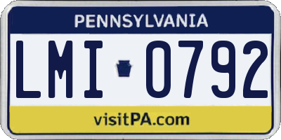 PA license plate LMI0792