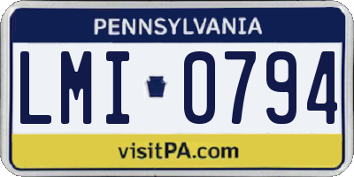 PA license plate LMI0794