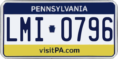 PA license plate LMI0796