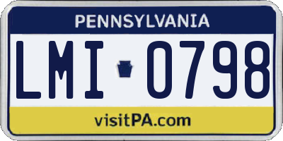 PA license plate LMI0798