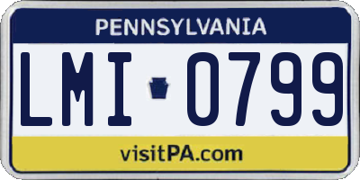 PA license plate LMI0799