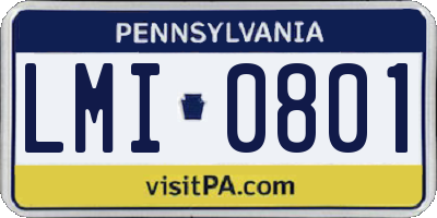 PA license plate LMI0801