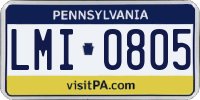 PA license plate LMI0805