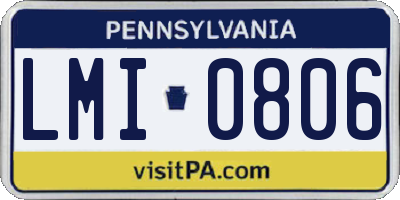 PA license plate LMI0806