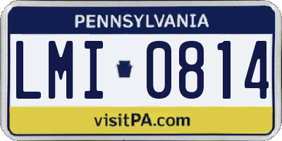 PA license plate LMI0814