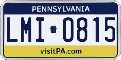 PA license plate LMI0815