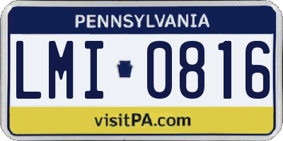 PA license plate LMI0816
