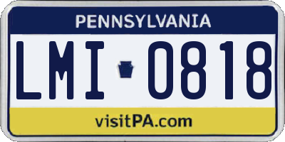 PA license plate LMI0818