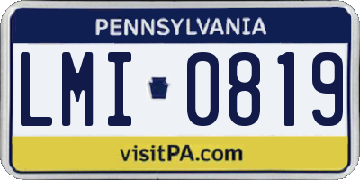 PA license plate LMI0819