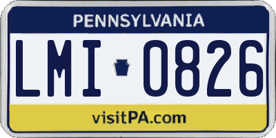 PA license plate LMI0826