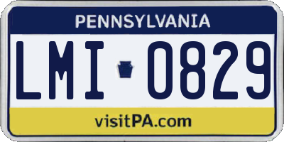 PA license plate LMI0829