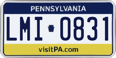PA license plate LMI0831