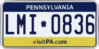 PA license plate LMI0836
