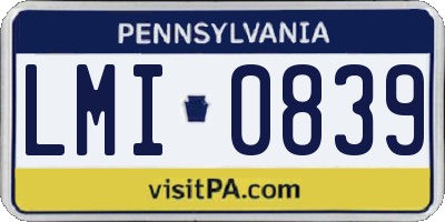 PA license plate LMI0839