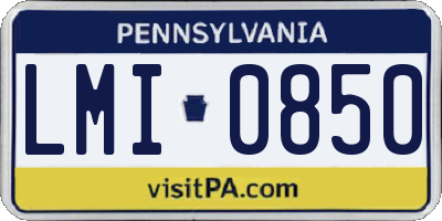 PA license plate LMI0850