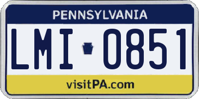 PA license plate LMI0851
