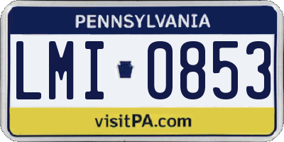 PA license plate LMI0853