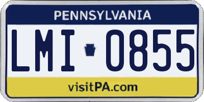 PA license plate LMI0855