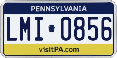PA license plate LMI0856