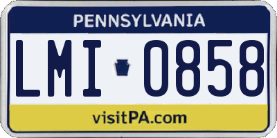 PA license plate LMI0858