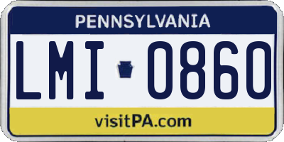 PA license plate LMI0860
