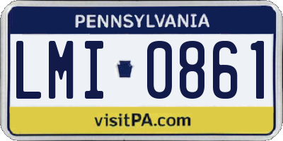PA license plate LMI0861