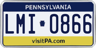 PA license plate LMI0866